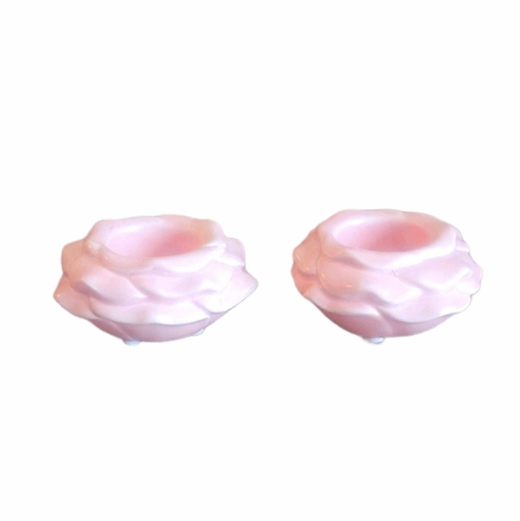 Lot of 2 Yankee Candle Tealight Holder Flower Rose